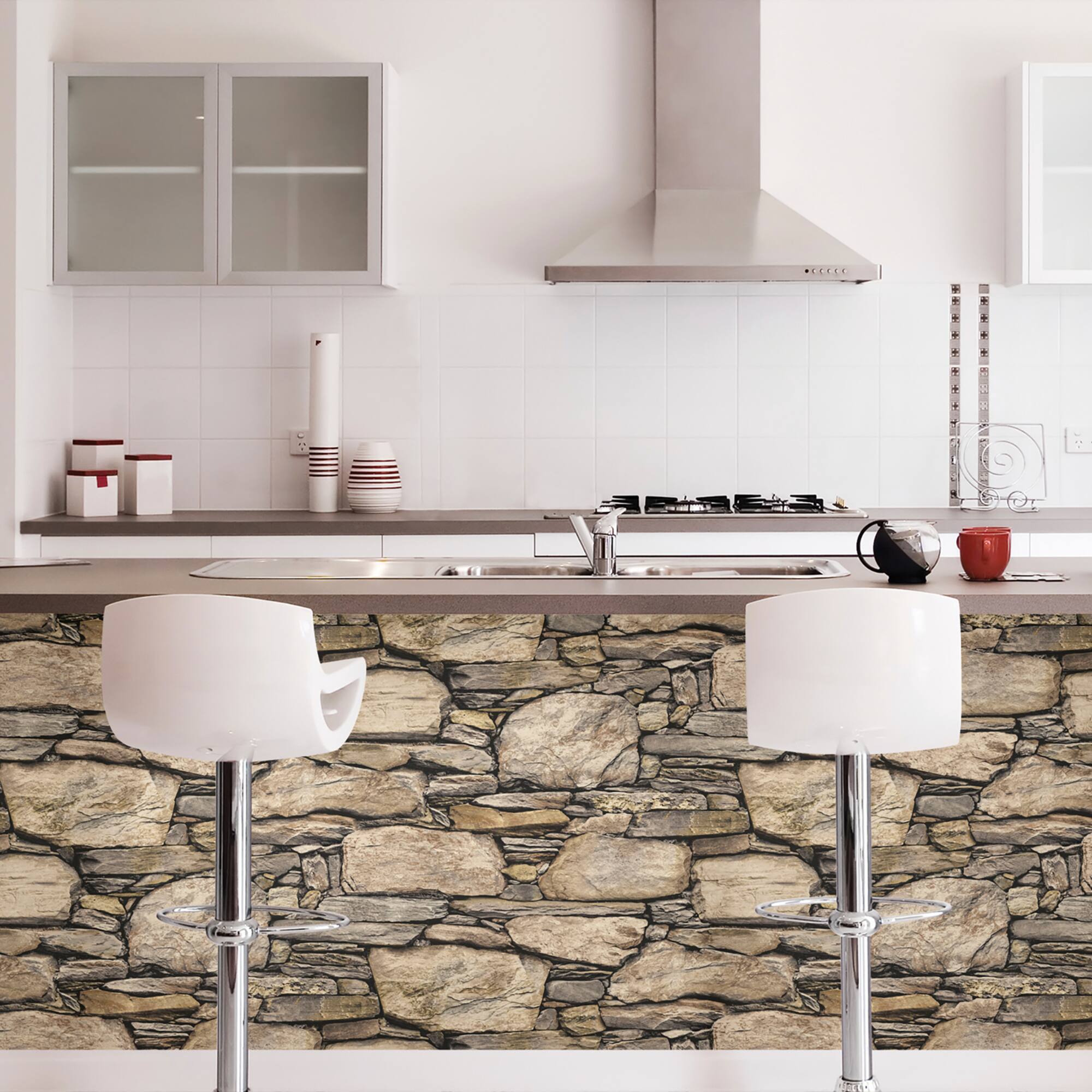 NuWallpaper Hadrian Stone Wall Peel & Stick Wallpaper